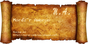 Morár Ambrus névjegykártya